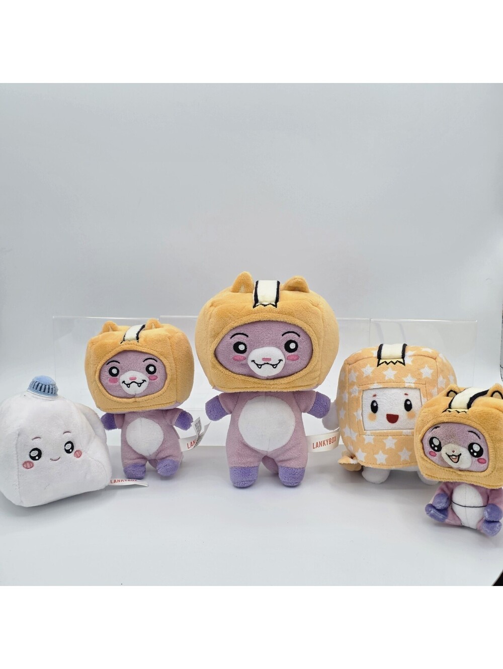 LankyBox Plush Lot of 5 Foxy Boxy Milky Mixed Sizes YouTube Stuffed Toys